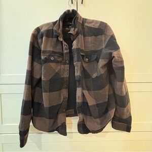 Men's Black and Brown Box Flannel Shirt